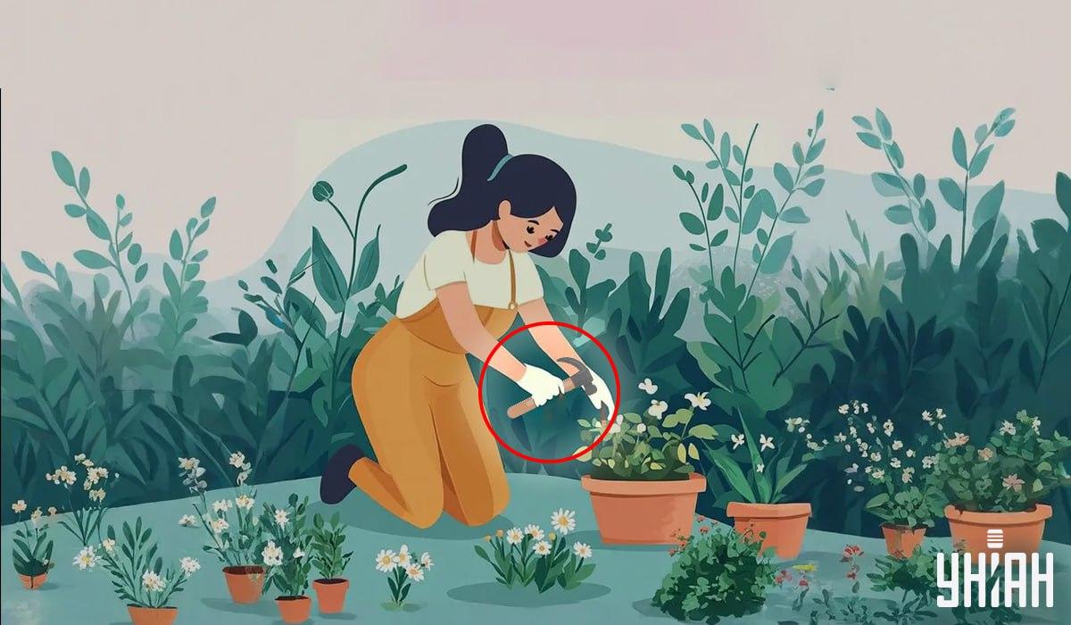 Femeie care ține în mână un ciocan / Moje Colaj