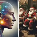 Găsiți o femeie printre Father Frosts în 5 secunde: un